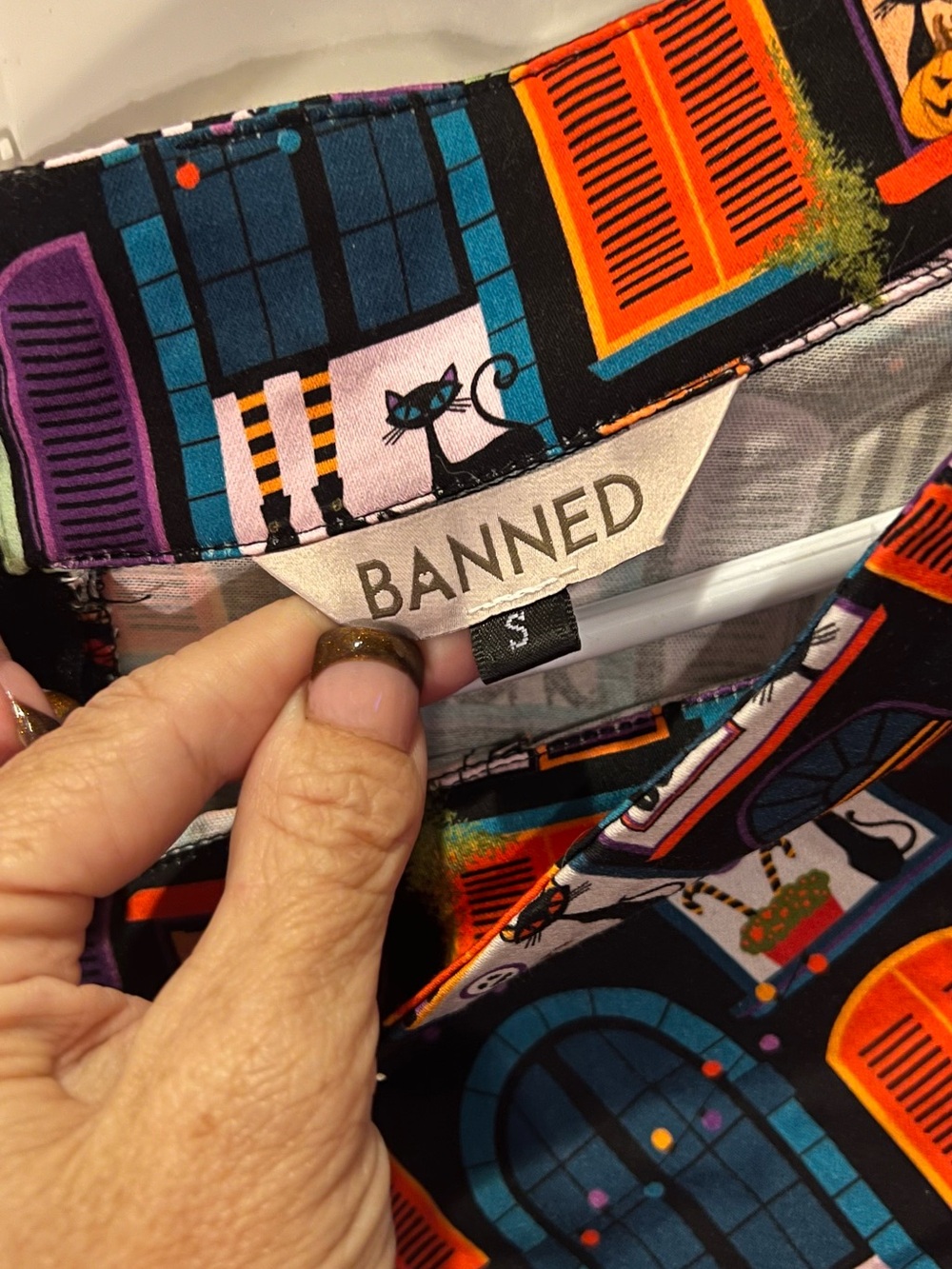 Banned Apparel Women's Halloween Print Skirt - Black & Teal